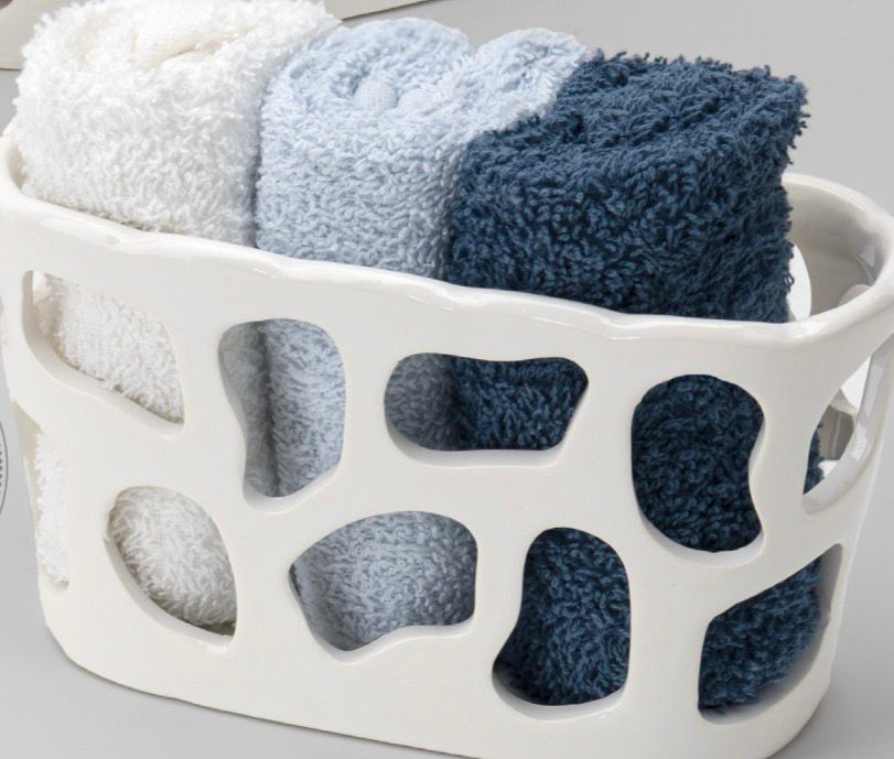 Set 3 Lavette In Contenitore Traforato