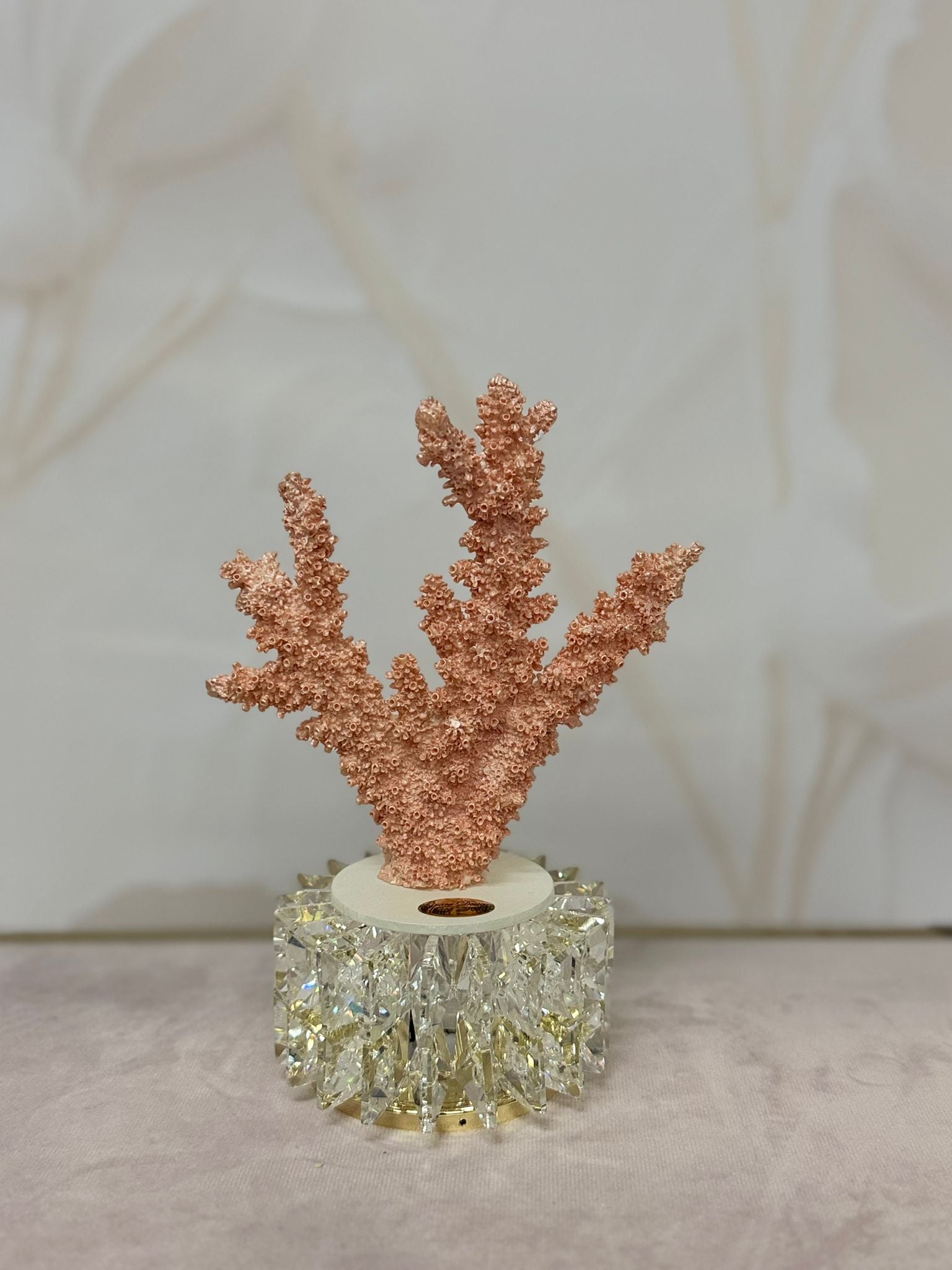 Lampada Anello Cristallo Corallo Rosa