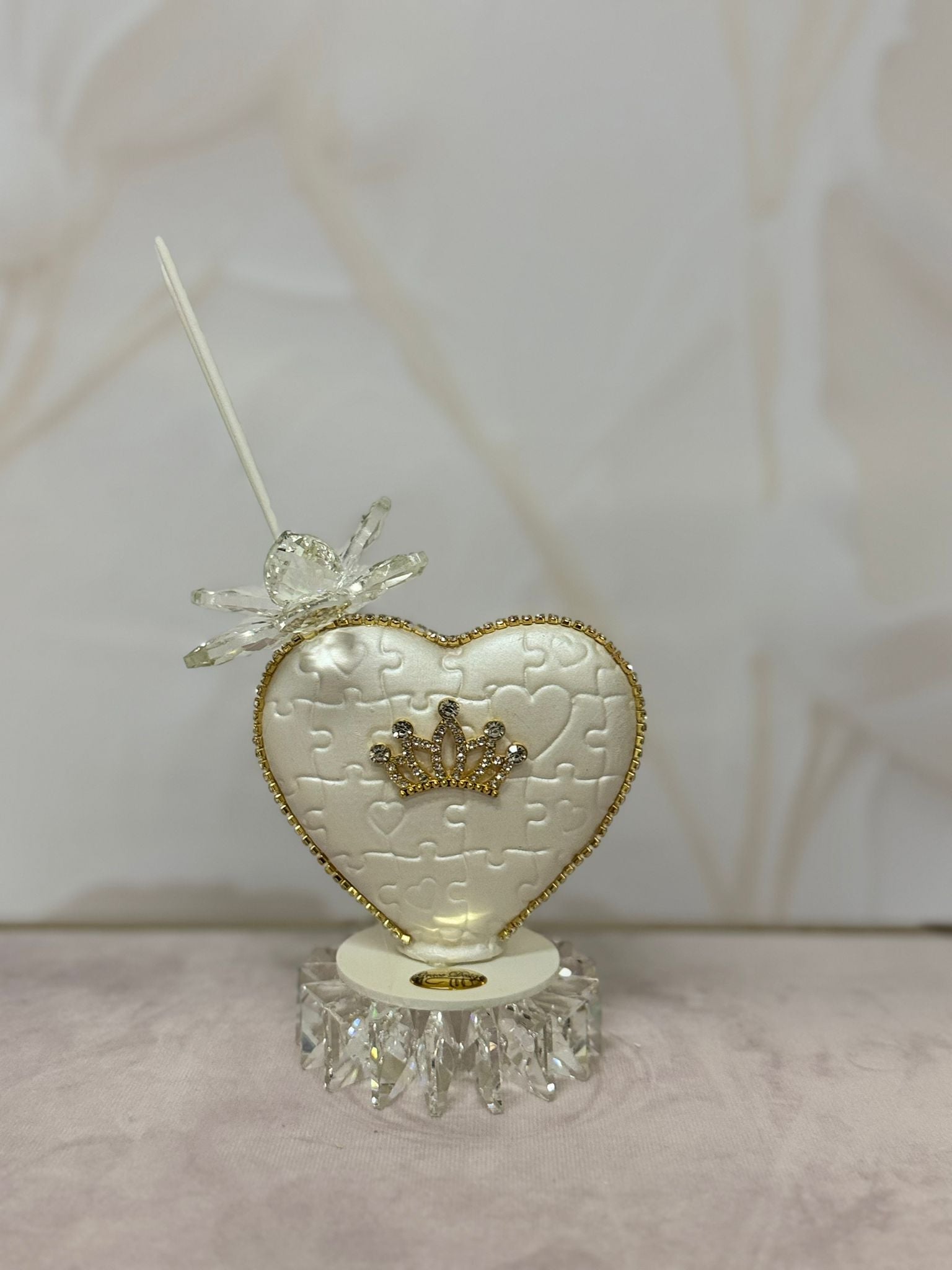 Cuore Profumatore Bianco E Oro