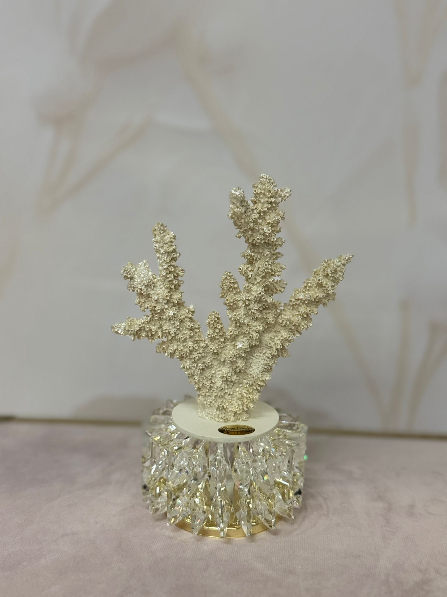 Lampada Anello Cristallo Corallo Bianco