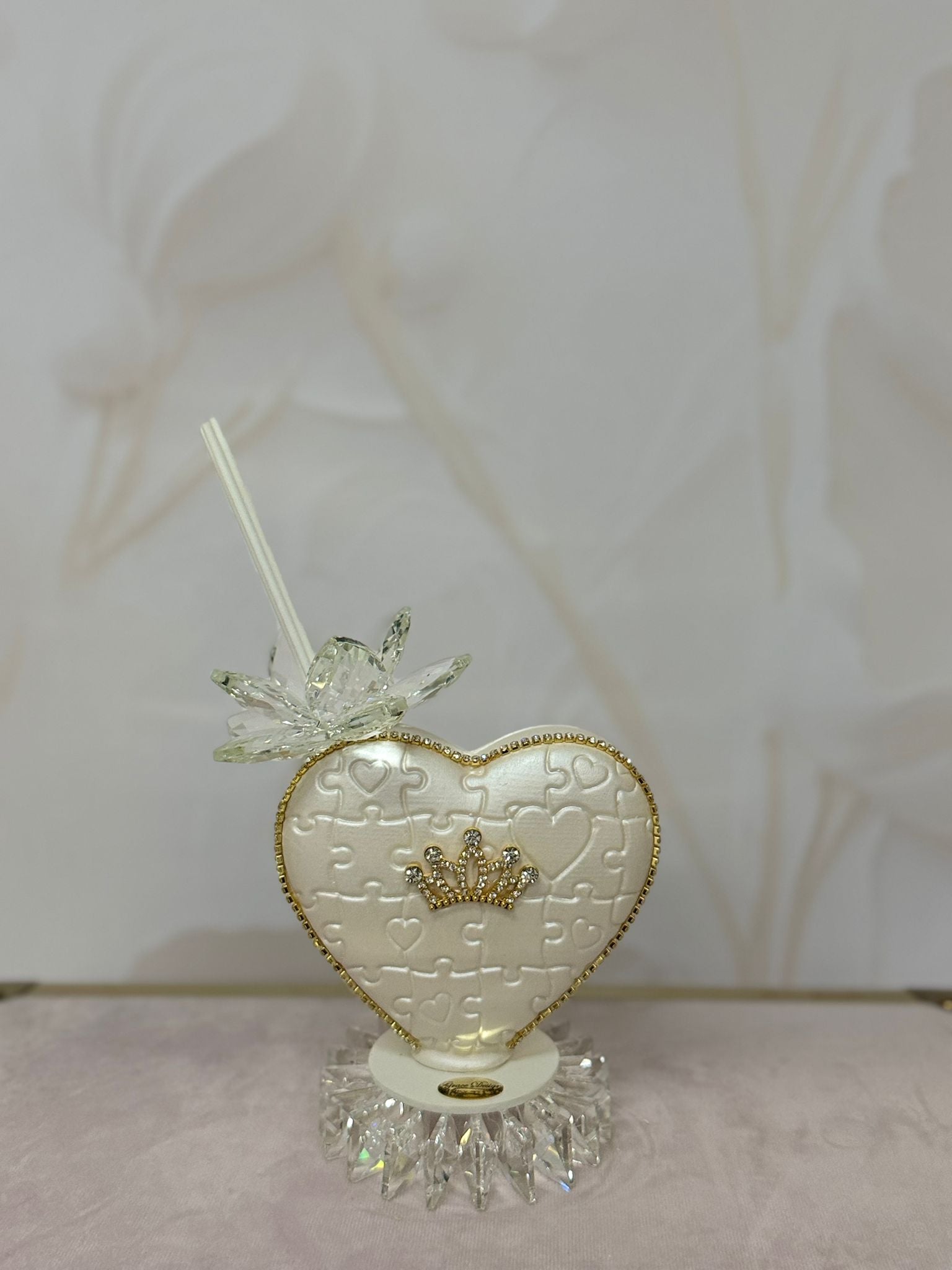 Cuore Profumatore Bianco E Oro