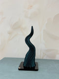 Corno Grande Blu Glitterato Con Base Plex