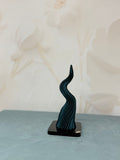 Corno Medio Blu Glitterato Con Base Plex