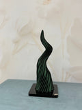 Corno Grande Verde Glitterato Con Base Plex