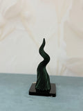 Corno Piccolo Verde Glitterato Con Base Plex
