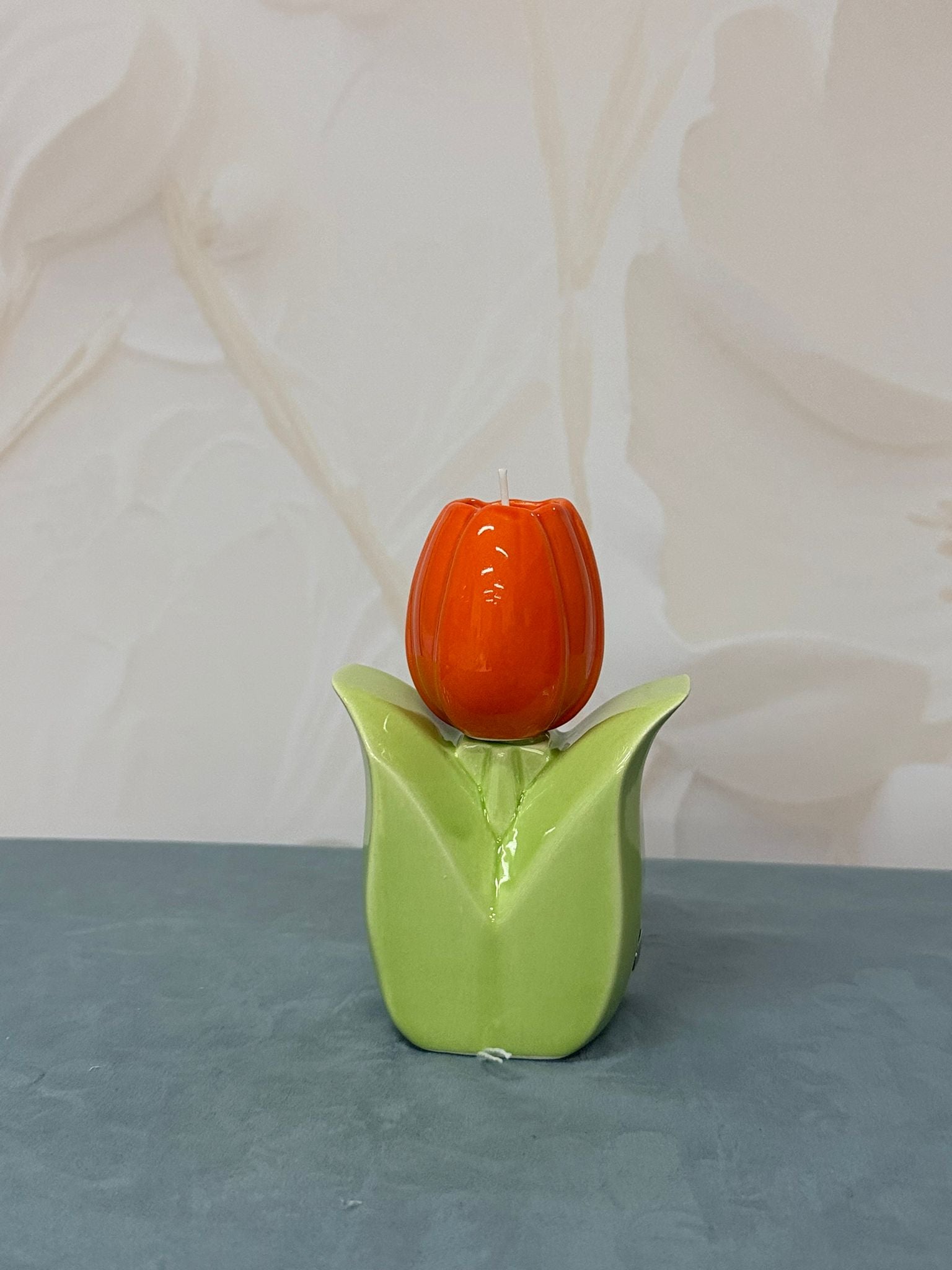 Candela Tulipano Arancione/Verde Lucido