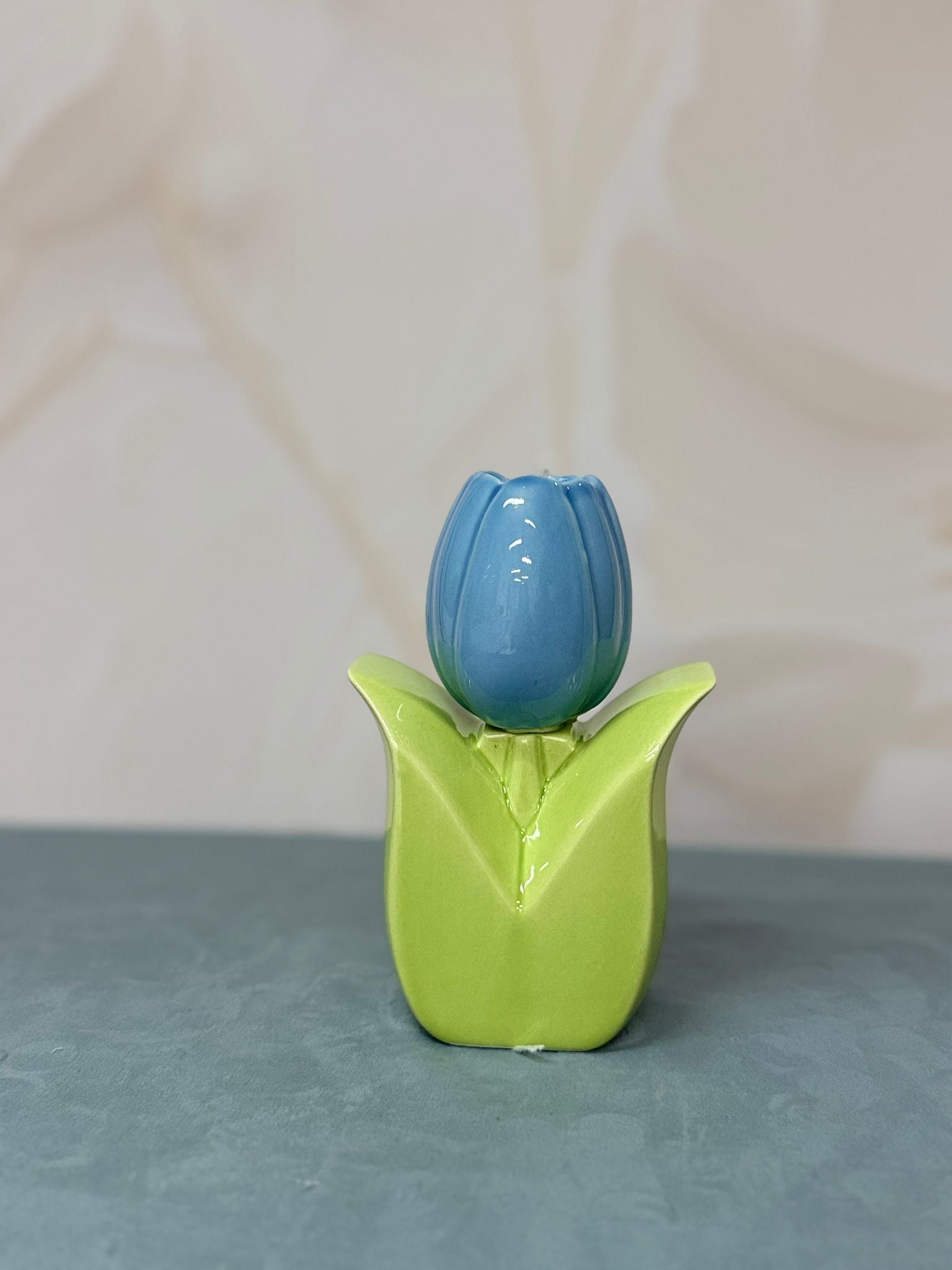 Candela Tulipano Celeste/Verde Lucido