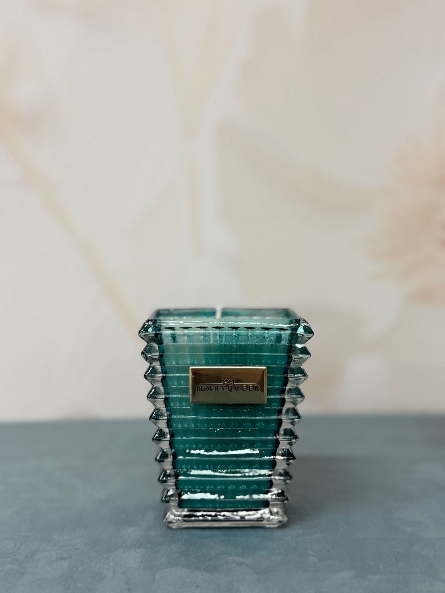 Candela Rettangolare Verde In Vetro