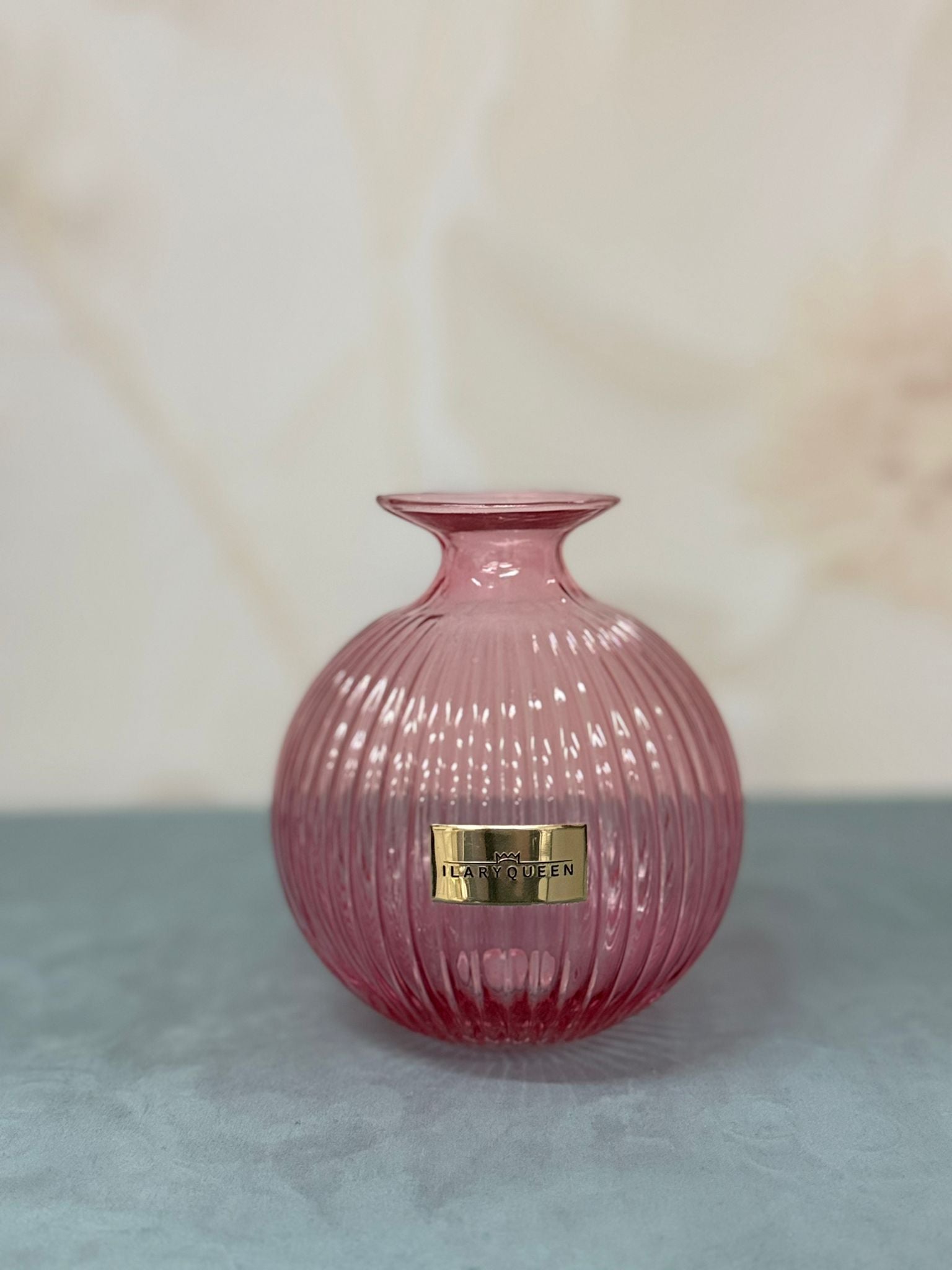 Vaso A Sfera Piccolo Rosa Lustrato