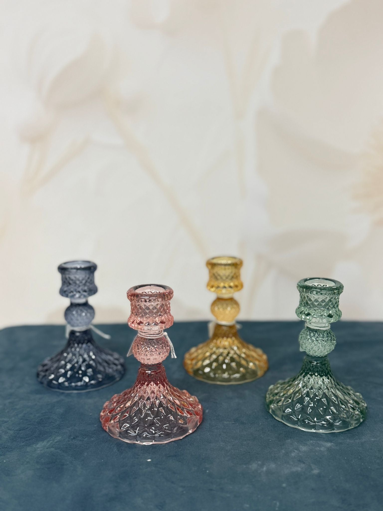 Porta Candele In Vetro Colorato