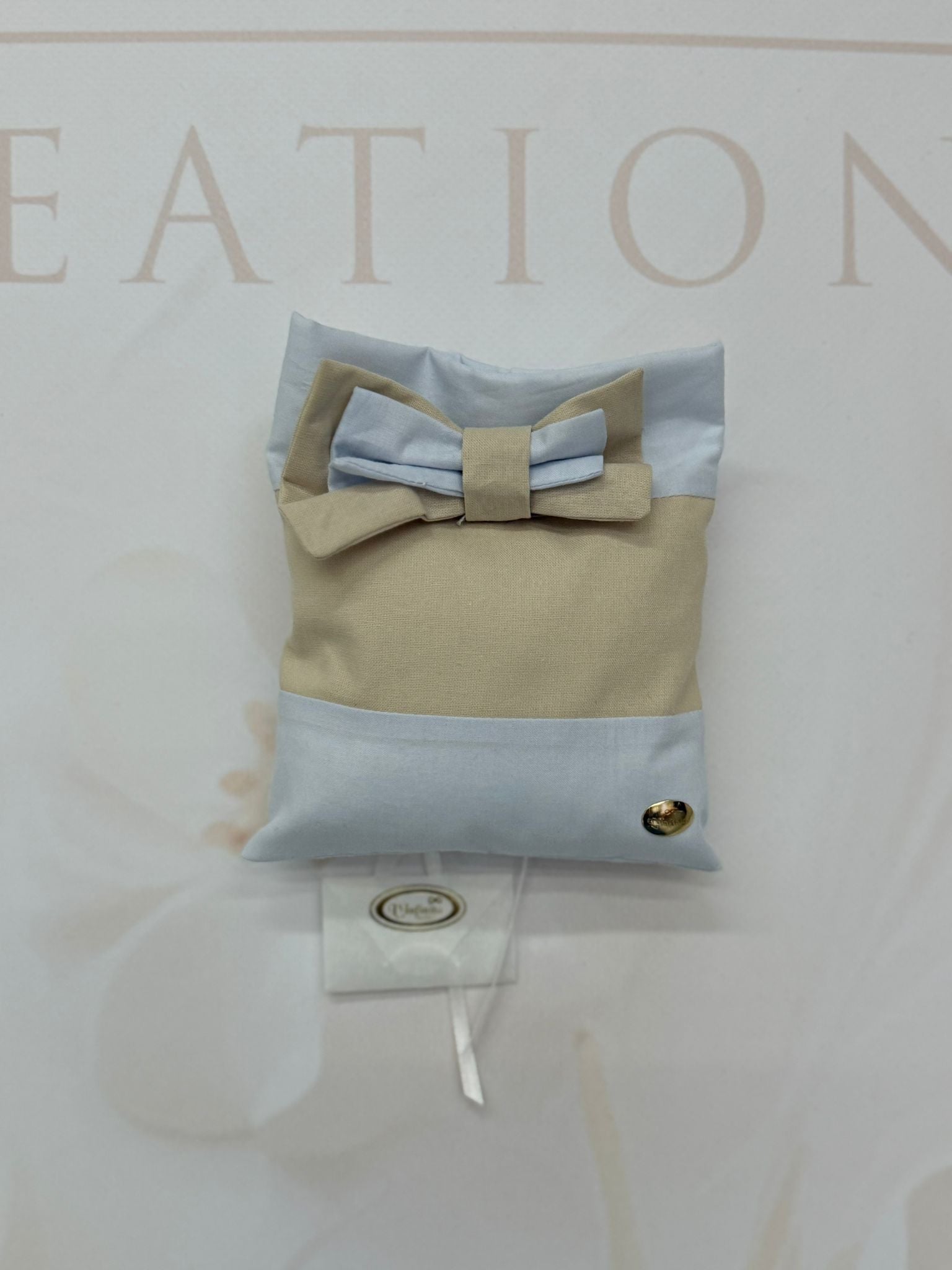 Sacchetto Cotone Celeste/Nocciola