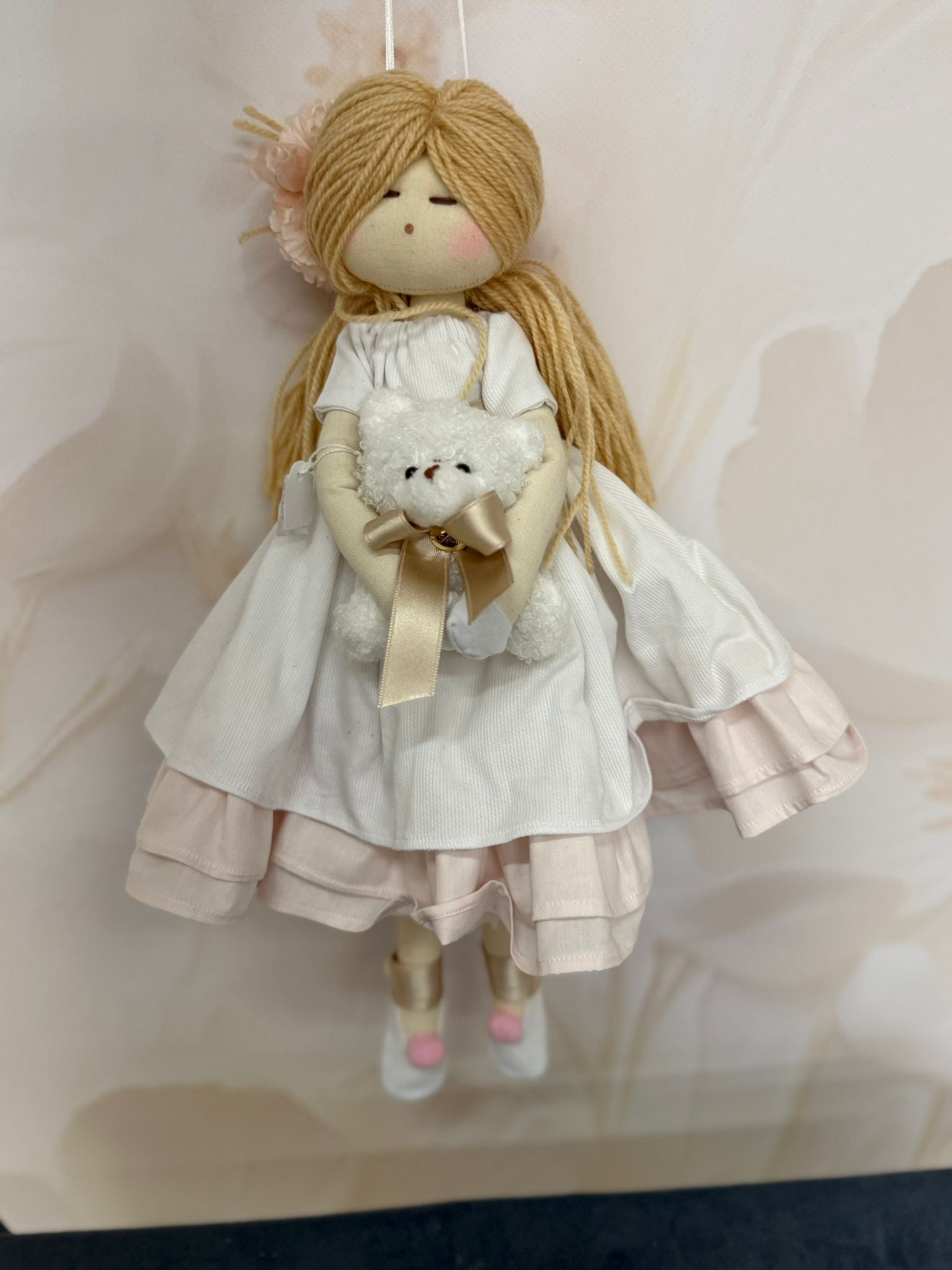 Bambola Grande Pezza Rosa Con Teddy