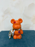 Salvadanaio Teddy Arancione Con Foulard