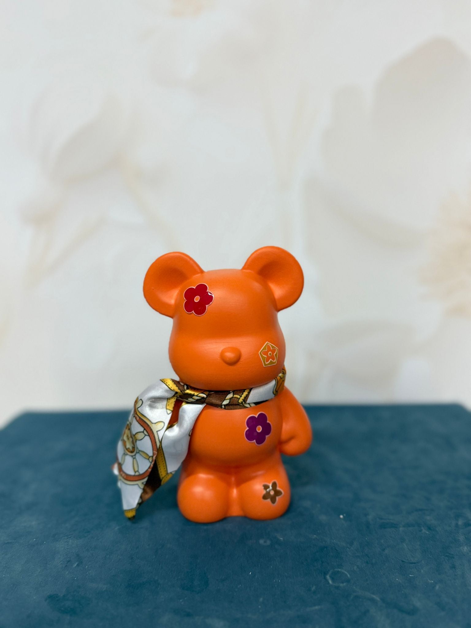 Salvadanaio Teddy Arancione Con Foulard