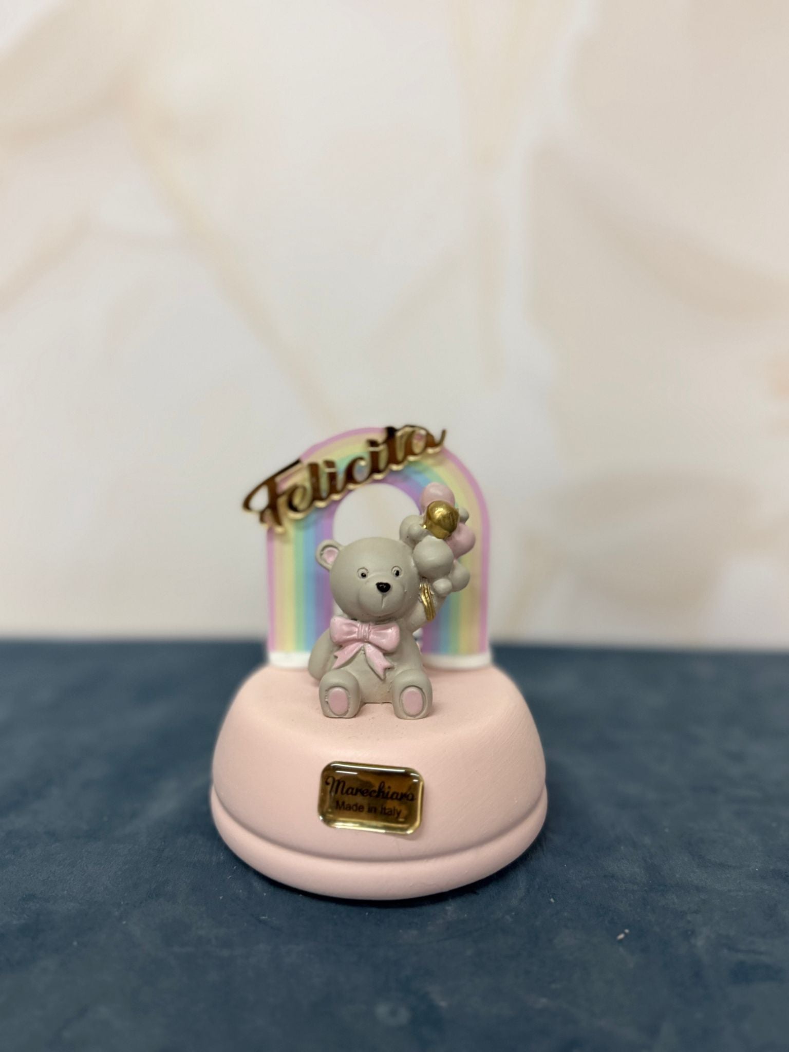 Carillon Con Arcobaleno E Orso Rosa