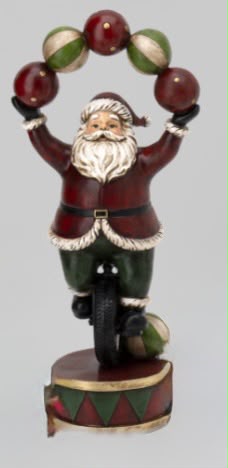 Babbo Natale Monociclo In Resina