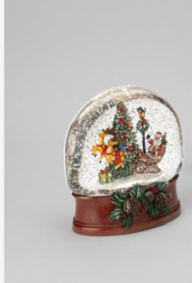 Palla Acqua/Neve Babbo Natale Con Musica e Luci Led
