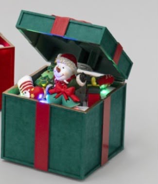 Gift Box Pupazzo Di Neve Con Musica e Luci Led
