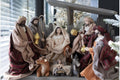 Natività In Resina Capanna In Legno