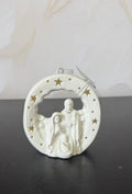 Natività Cerchio Porcellana Con Luce Led A Batterie