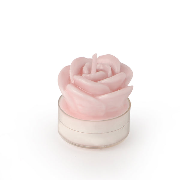 box 6 candele tealite rosa laccata malva