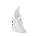 Madonna con bambino in porcellana bianca traforata
