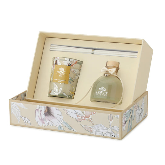 set profuma ambiente e candela profumata