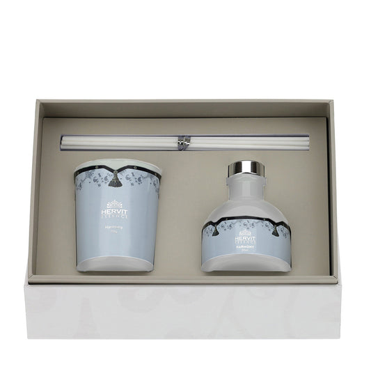 set profuma ambiente con candela Hervit