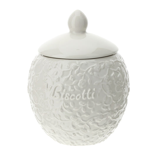 biscottiera porcellana bianca