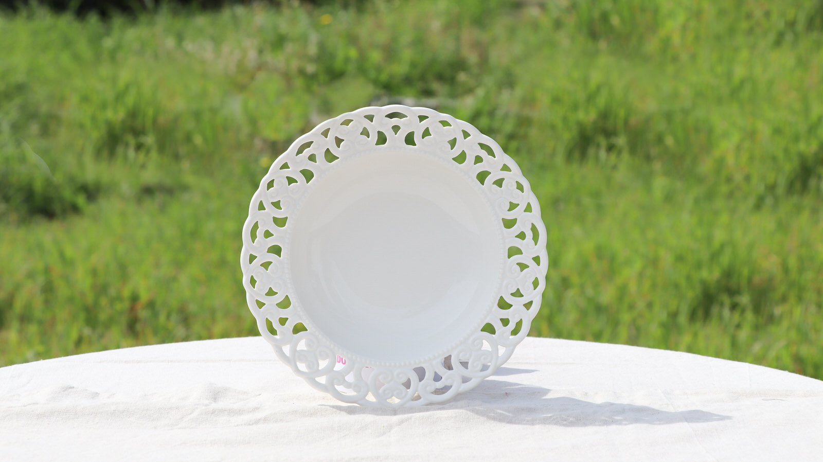 Set 6 piatti porcellana bianca traforata