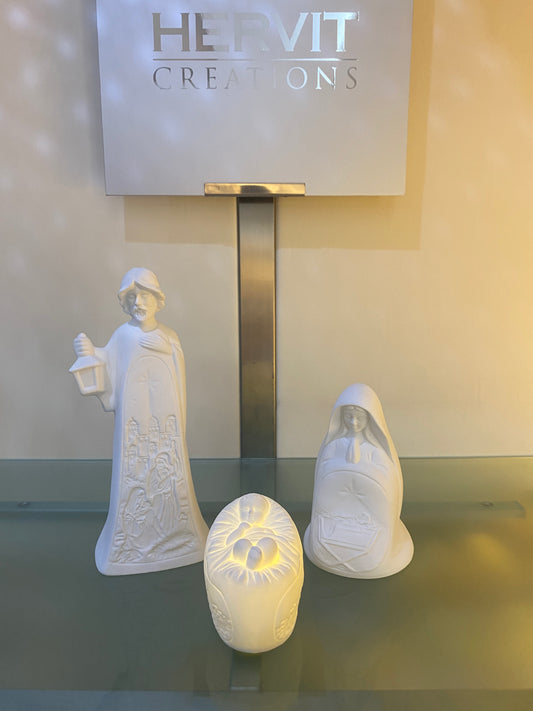 set natività porcellana bianca