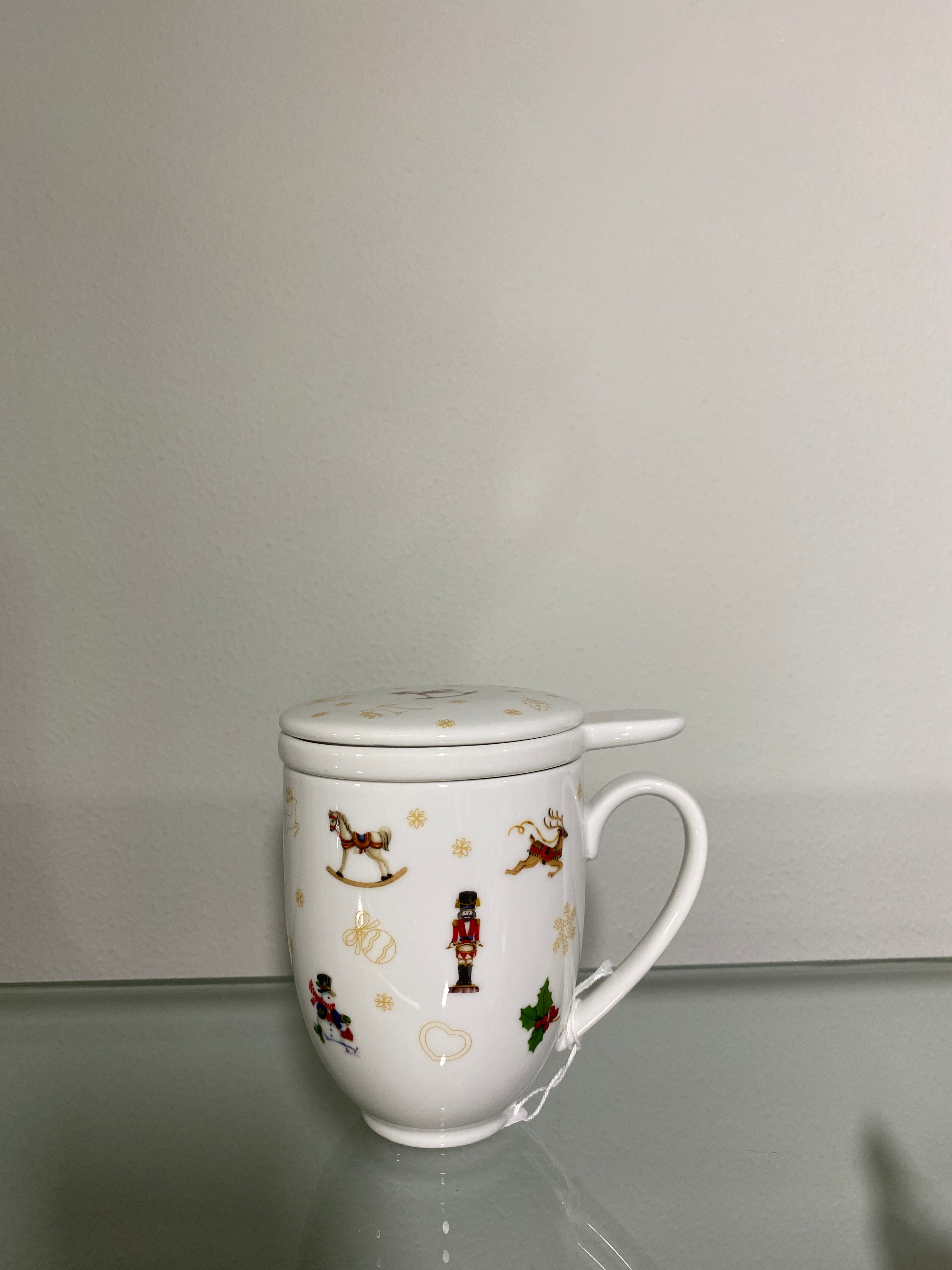 Tisaniera natalizia con filtro e coperchio