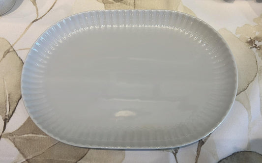 piatto ovale country chic white