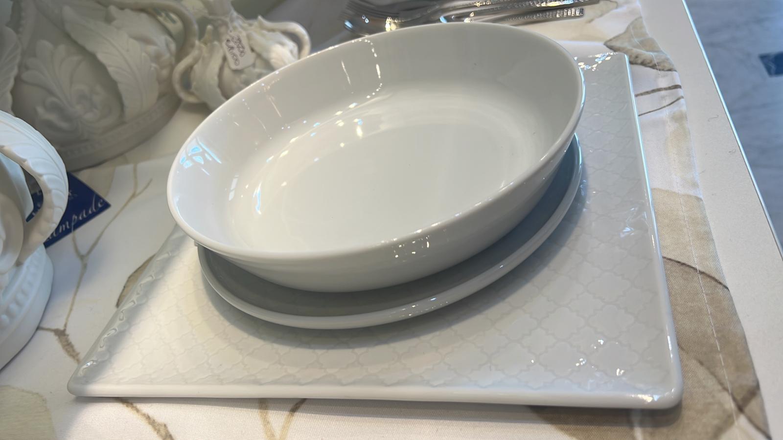 Piatti "Tile white" servizio da 6